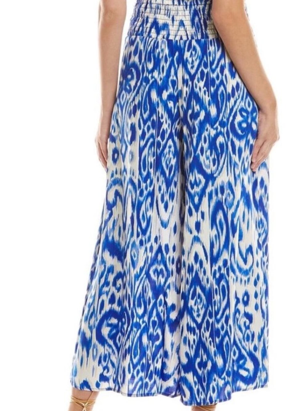 Vince Camuto Wide Leg pants in ikat design Royal Azure Brand New with tags - Picture 3 of 10